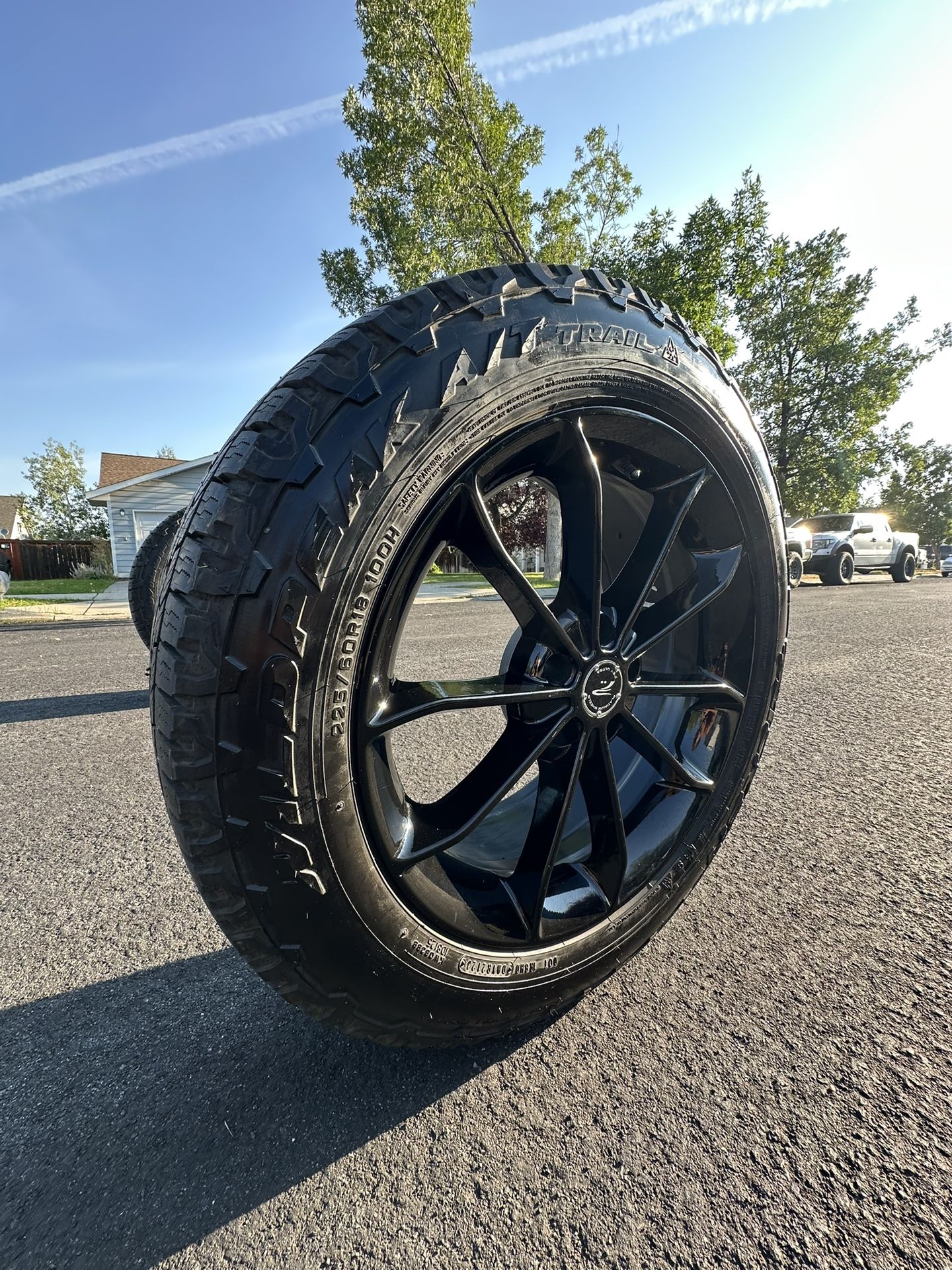 225/60R18 Set Of Black Wheels And tires