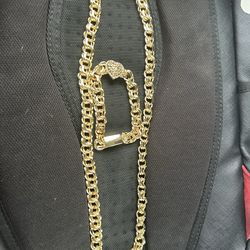 Tejido chino link oro lamido 14kt set