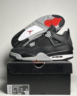 AIR JORDAN 4 BLACK CANVAS SIZE 11