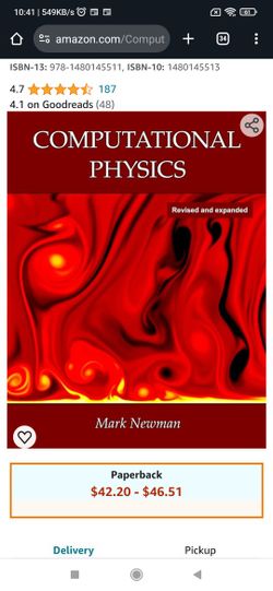 Computational Physics By Mark Newman ( Revised And Expanded )