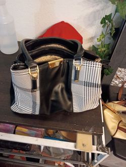 Black and white checkered purse
