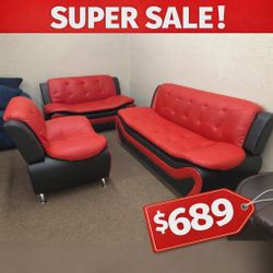 3 Piece living room sofa set ( Sofa + Loveseat + Chair )