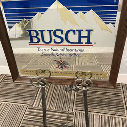 Vintage 1978 Busch Beer Sign Bar Mirror