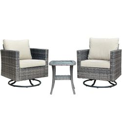 Two Pieces Patio Swivel Rocking Chairs Sillas Mesadoras Patio Set Patio Chairs Outdoor Chairs Brand New In The Box