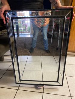 Rectangular Wall Mirror with Black Frame