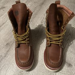 8” tall  working boots, size 10 1/2 