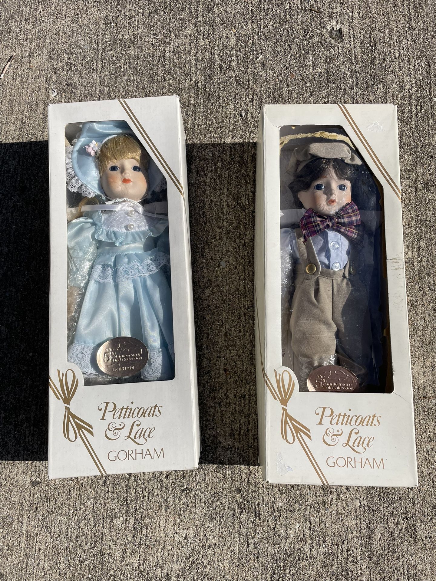 Petticotes And lace Porcelain Dolls W/ Certs
