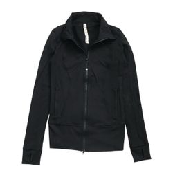 Lululemon Asana Jacket Size 6 Black Sweatshirt Sweater Gym Yoga Running Full Zip