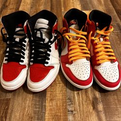 air jordan 1 high og heritage size 10.5 , air jordan 1 high og light fusion red size 11 aj1