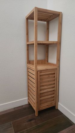 HAVEN bamboo solid wood shelves cabinet excellent condition 13"x14,5"× 53,75"