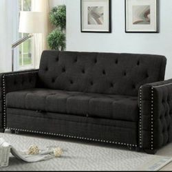 Brand New Dark Gray Futon Sofa Sleeper 