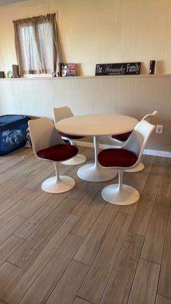 Mid century white table set