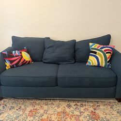 Modern Teal (blue / green) Fabric Couch – Comfortable & Stylish