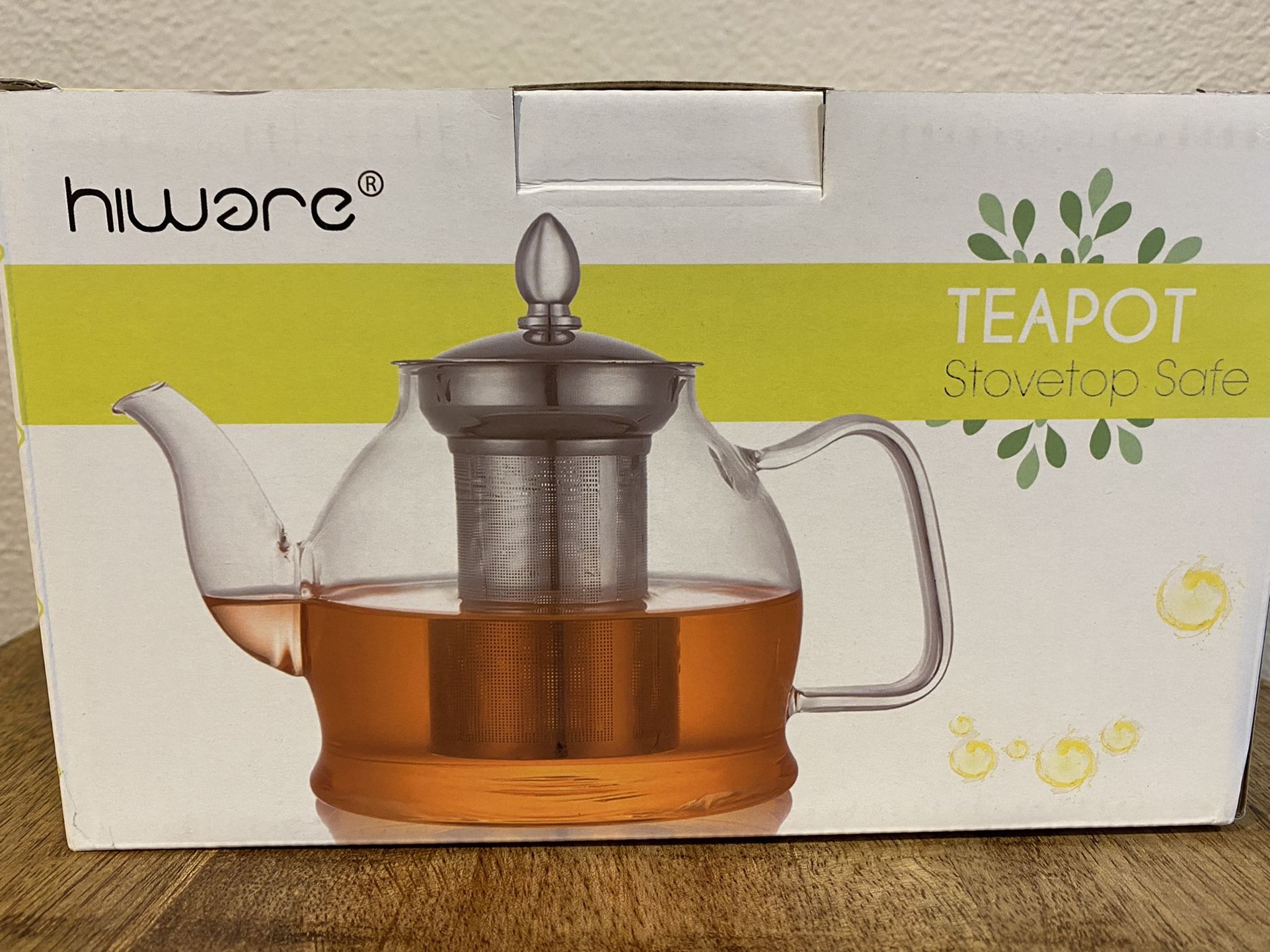 Hiware Glass And Stainless Steel Teapot With Box