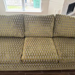 Velvet Sofa Gold And Gray Color S  1200$? 4 Pieces In Great Conditions 