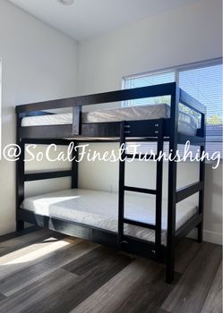 Twin bunk bed and mattress