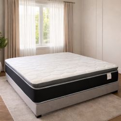 Brand New King Size Mattress Pillow Top 14” Thick – Factory Direct! Also available in Twin, Full & Queen. Ask about our Same-Day Delivery 🚚 