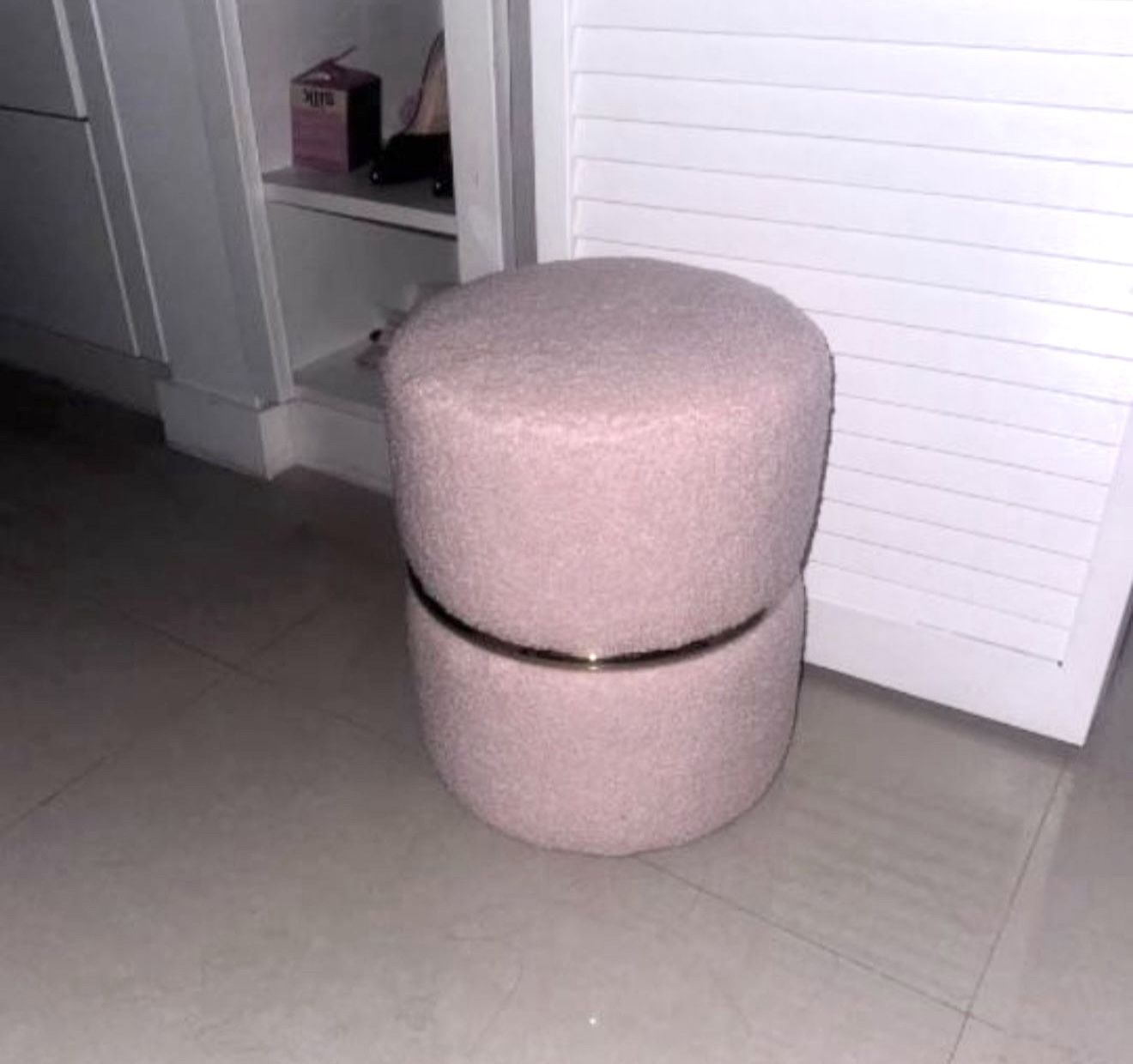 Two Ottoman Poufs Storage Ottoman Pink