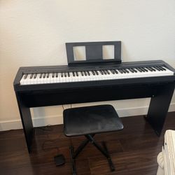 YAMAHA P45 Weighted Electric Piano With Stand, Bench And Yamaha Foot Pedal
