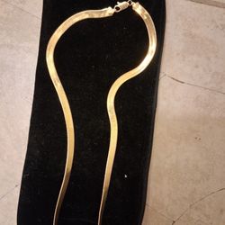 Vintage 24" Gold Plated herringbone Style Chain 4mm