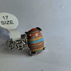 EURO STYLE MODERN ART DECO POLISHED CABECHON  NEW SIZE  7 RING 