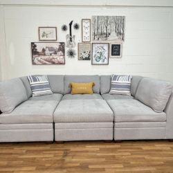 Tisdale Light Gray 6pc Modular Sectional Couch | Free Delivery