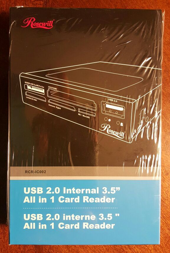 Rosewill RCR-IC002 - 74-in-1 Internal Card Reader with USB 2.0 Ports & Extra Silver Face Plate - Fits 3.5"