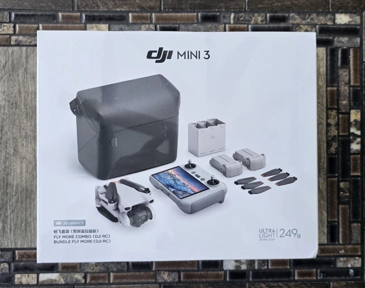DJI mini 3 fly more combo drone and built in screen remote controller