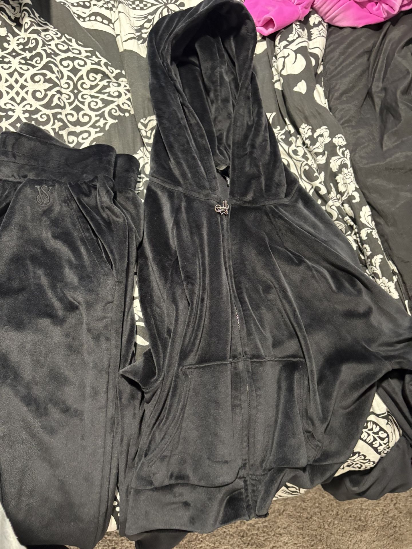 Victoria Secret Black Velour Outfit