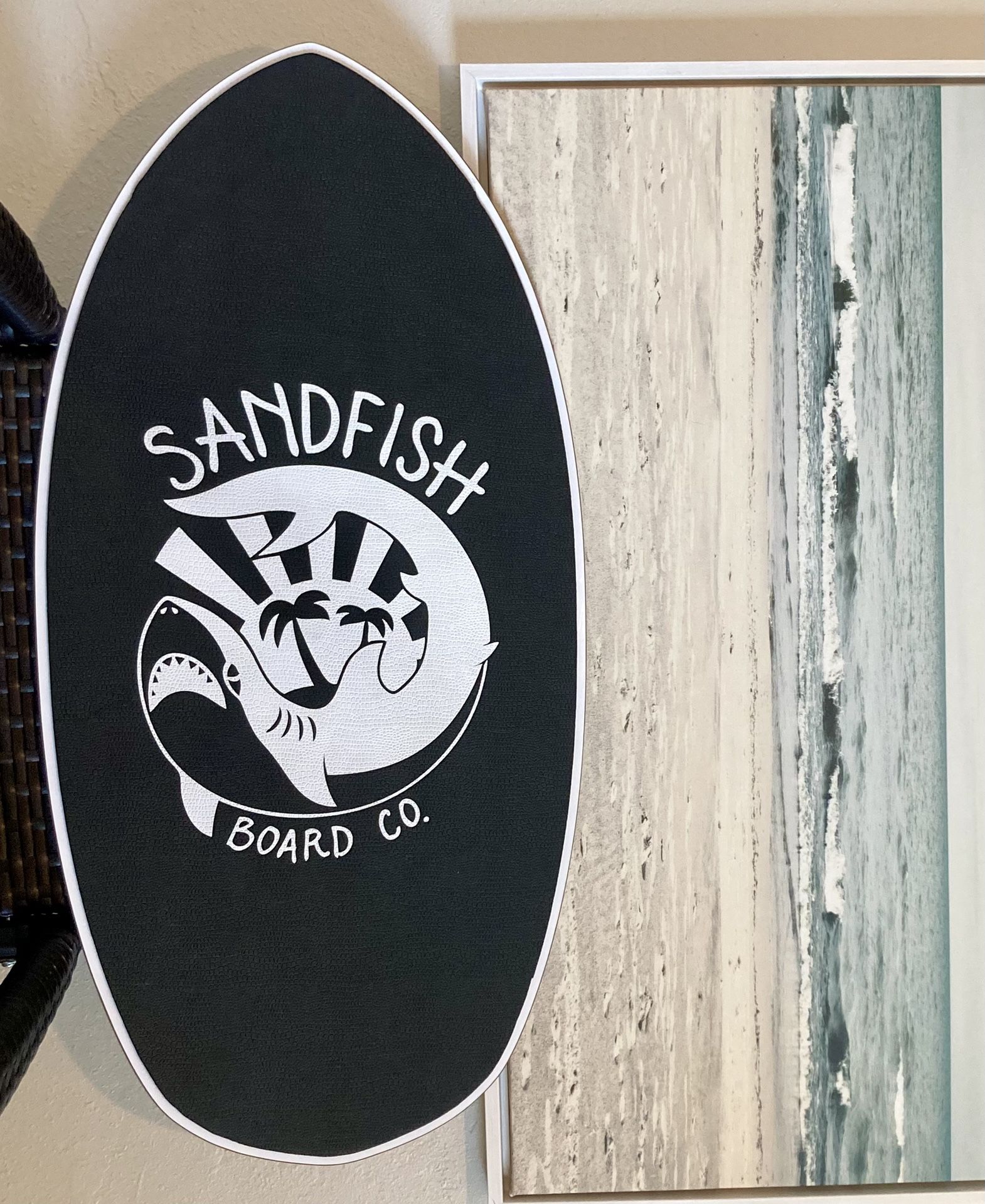 Sandfish Board Co. White Foam Traction Skimboard Cruiser