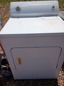 White Electric Dryer with Dial Controls