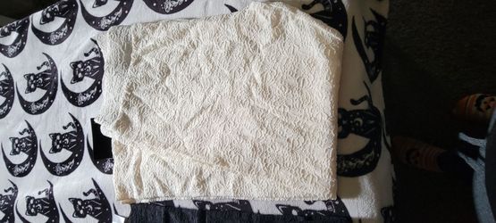 Cream  and black Lace pants