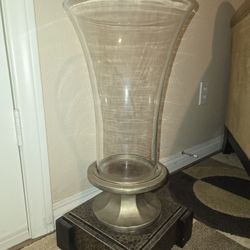 Large Glass Candle Holder 