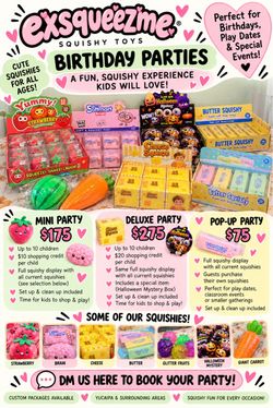 🎉 XSQUEEZ ME – Mobile Squishy Birthday Parties! 🎉