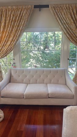Slope arm Sofa- Beige/white