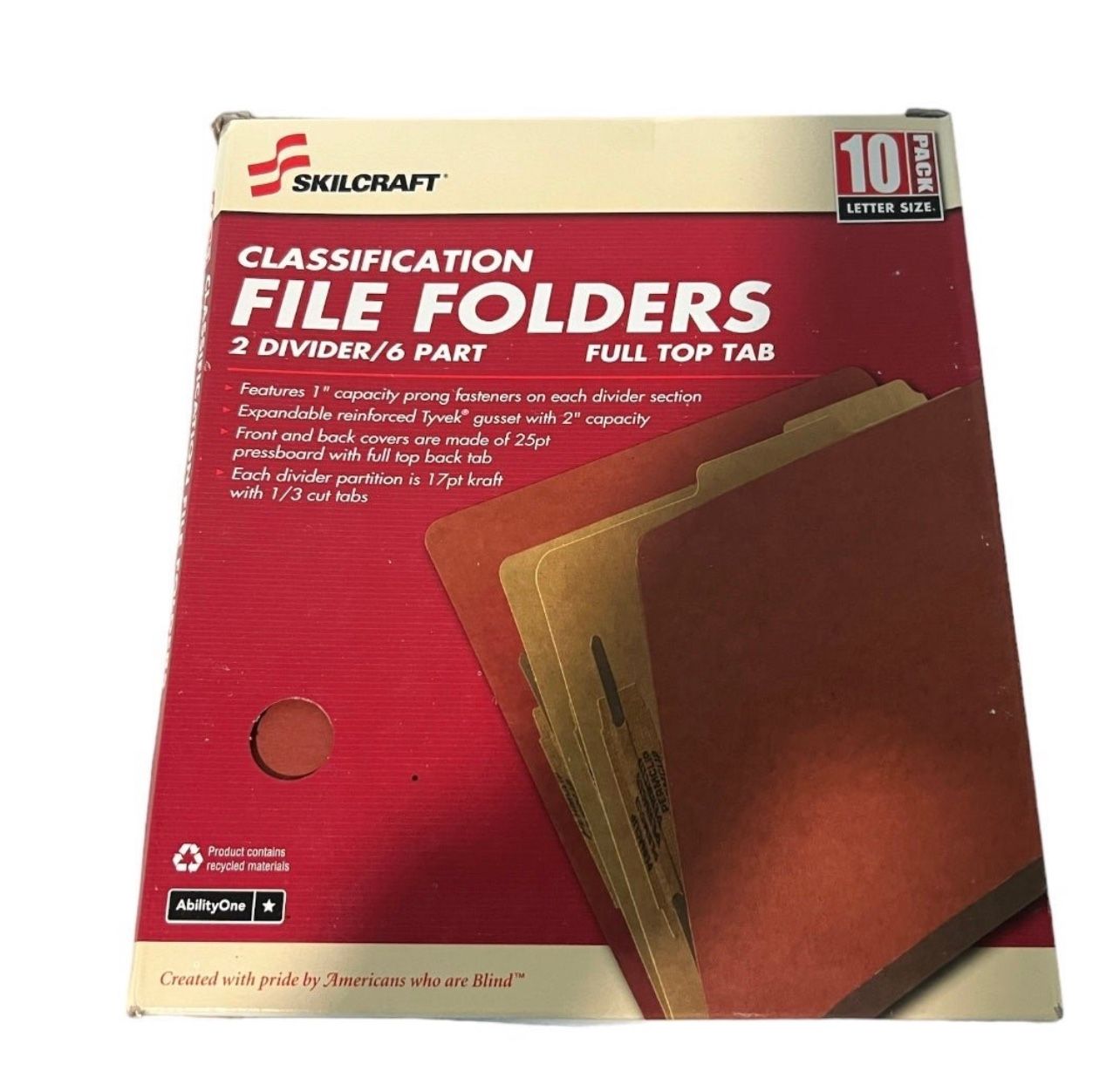 10 Pack 6 Part Classification File Folders (Never used)