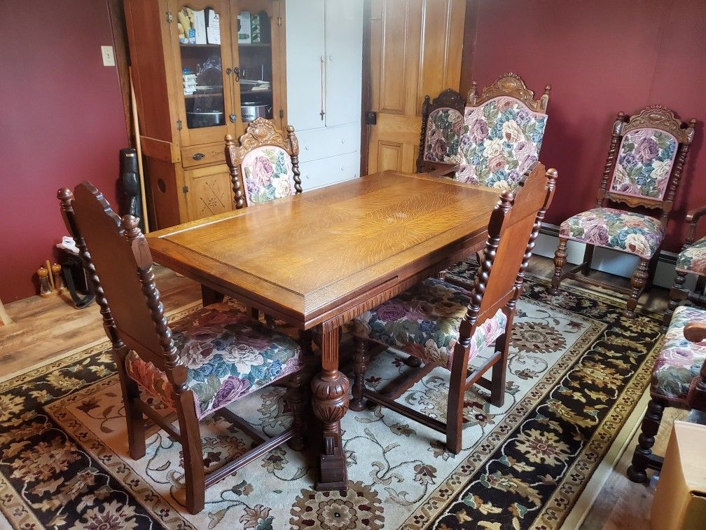 Antique table and buffet from chef boyardee mansion