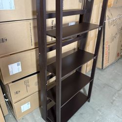 New Dolce 4-Shelf Folding Bookcase Dark Walnut  48” x 23” x 8” (top) & 10.5” (bottom) 