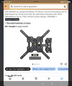 USX Mount Full Motion TV Wall Mount