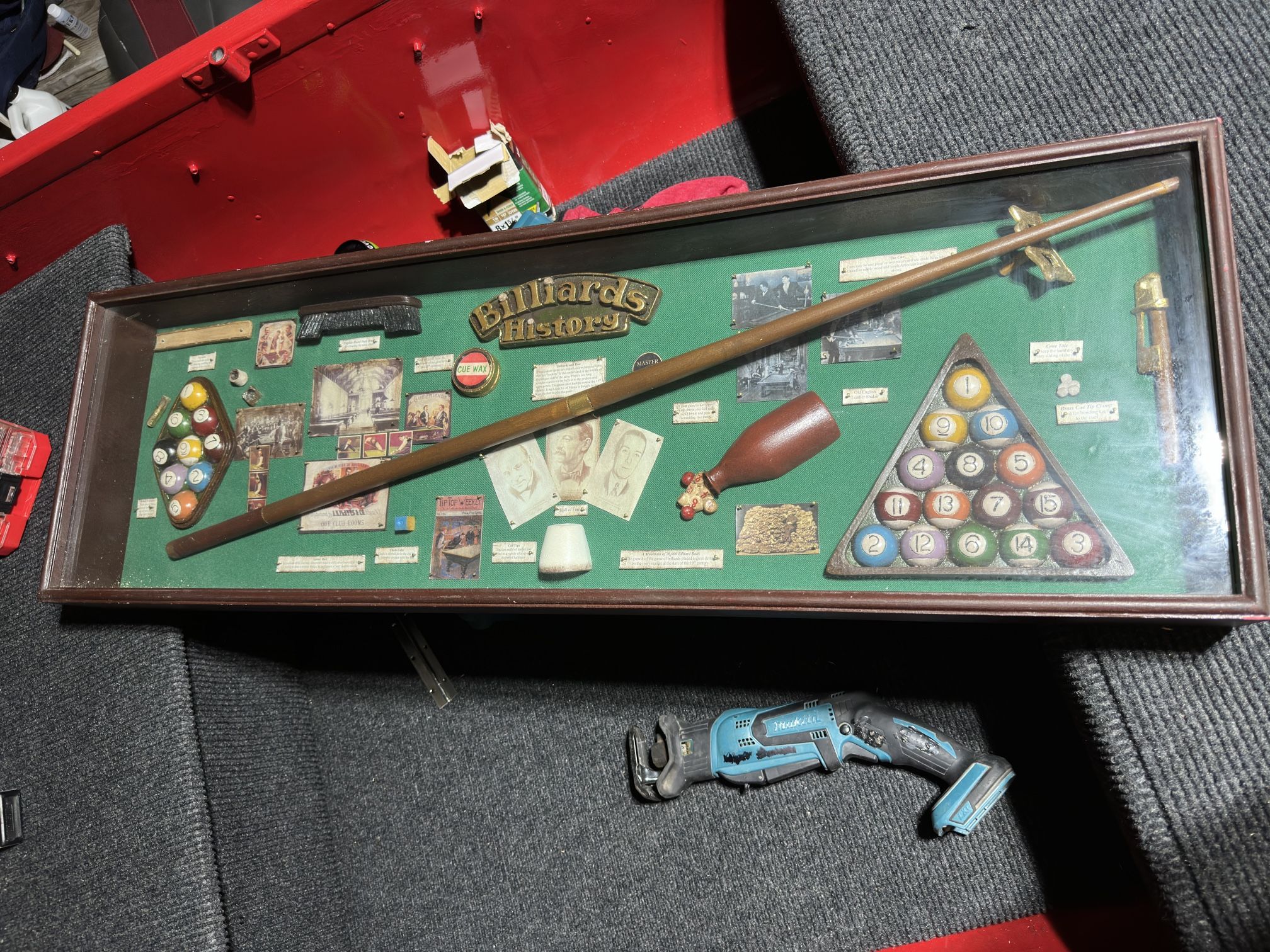 Billiards Pool History Shadow Box