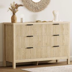 LIKIMIO Grooved Wood Dresser