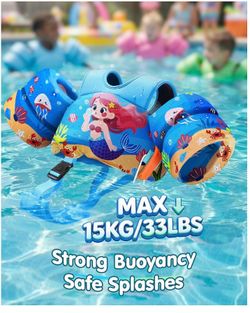 HeySplash Toddler Swim Vest, Toddler Floaties Fit 13.2-33 Lbs, Puddle Kids Jumper with Adjustable Strap Pool Float Jacket Arm Floaties Baby Floatie Wa