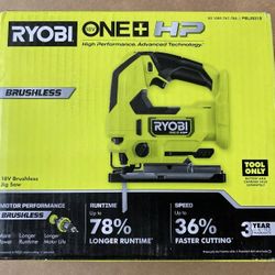 *NEW* Ryobi ONE+ HP 18V Brushless Cordless Jig Saw (High Performance) [PBLJS01B]
