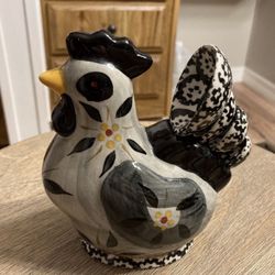 Temp - Tations Old World Black Figural Chicken W/4 Pc  Measuring Spoons