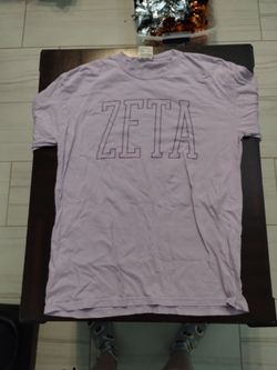 long sleeve Zeta Tau Alpha light purple shirt, size M