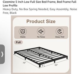 Full Size Bed Frame - low for kids/elderly/pets