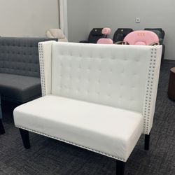 Modern Loveseat Settee Bench Sofa Couch (WHITE) 