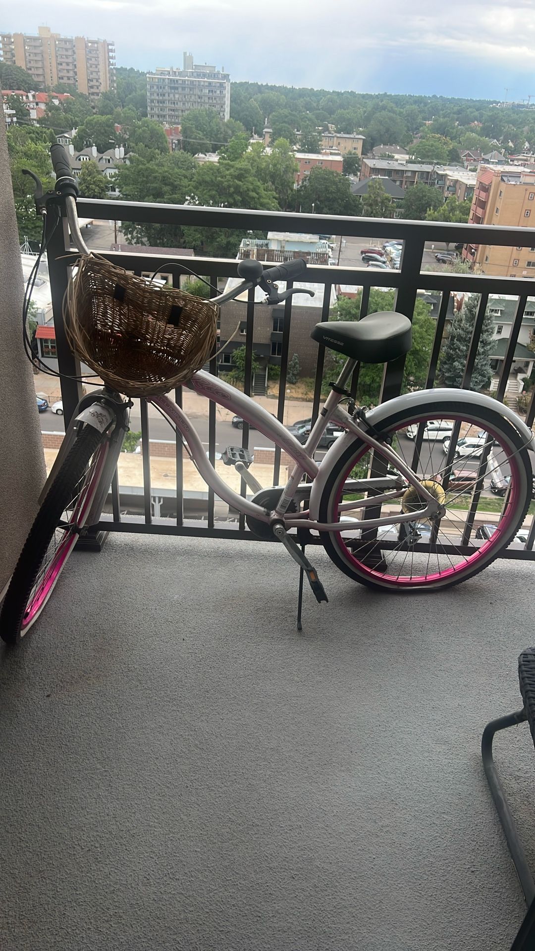 Bicycle With Pink Trim And Basket