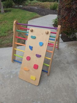 Toddler Climbing Ladder with rock wall/slide attachment