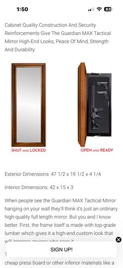 Maximum gun storage mirror